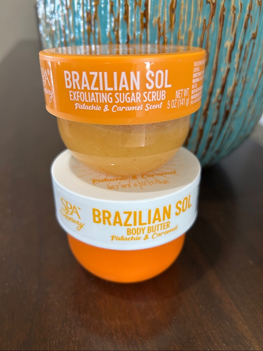 Brazilian Sol Body Butter & Exfoliating Sugar Scrub Pistachio & Caramel
